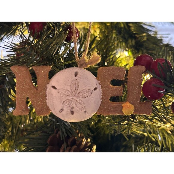 Vintage Seashore Christmas Ornaments Joy & Noel Set Of 7 - Picture 4 of 10